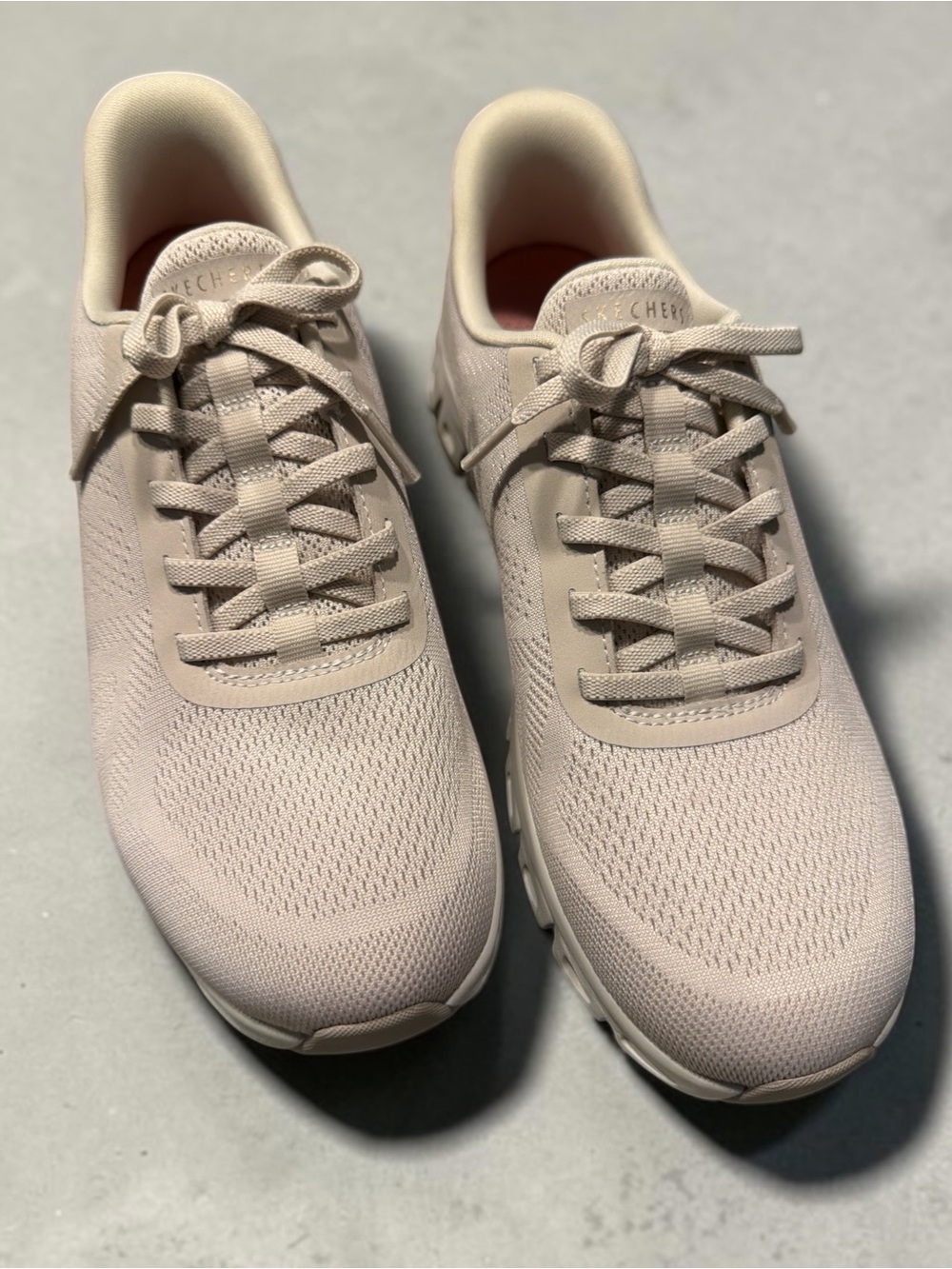 Skechers Men’s Light Taupe Knit Casual Sneakers